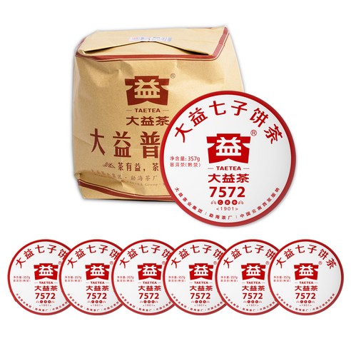 대익차 보이차 7572 숙차, 357g, 1개입, 7개