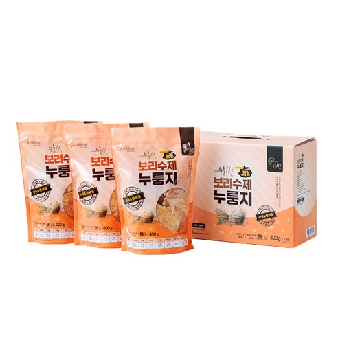 누룽씬 보리 수제 누룽지, 400g, 3개