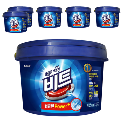 비트 딥클린 파워 플러스 분말세제 본품, 4.2kg, 6개