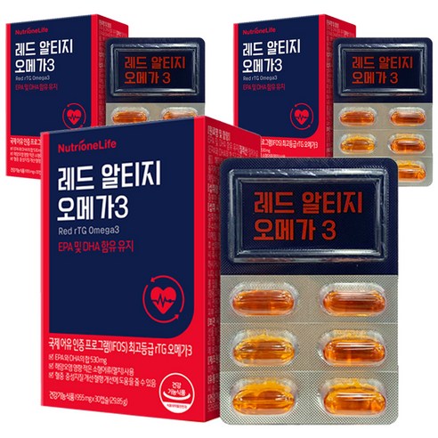 뉴트리원 레드 알티지 오메가 3, 30정, 3개