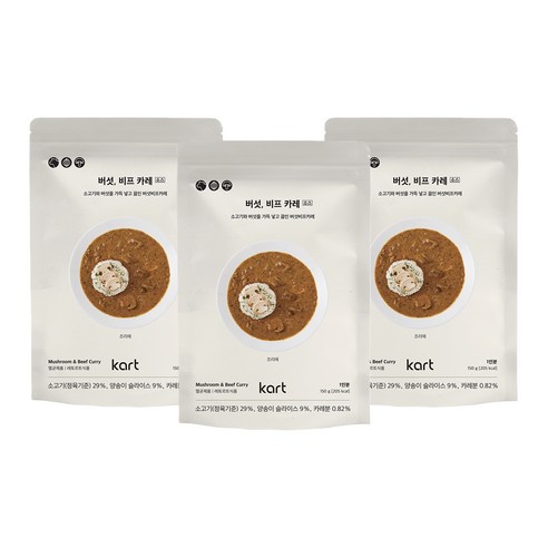 카트 버섯 비프 카레, 150g, 3개