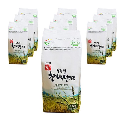 오가웰 우리밀 참백밀가루, 10개, 1kg