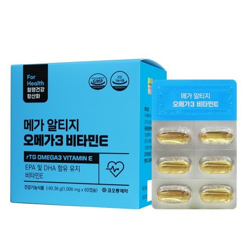 코오롱제약 메가 알티지 오메가3 비타민E, 1개, 60정
