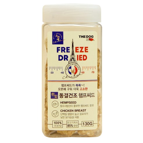 더독 강아지 바싹한 한입 오븐애 동결건조간식, 닭 + 햄프시드 혼합맛, 1개