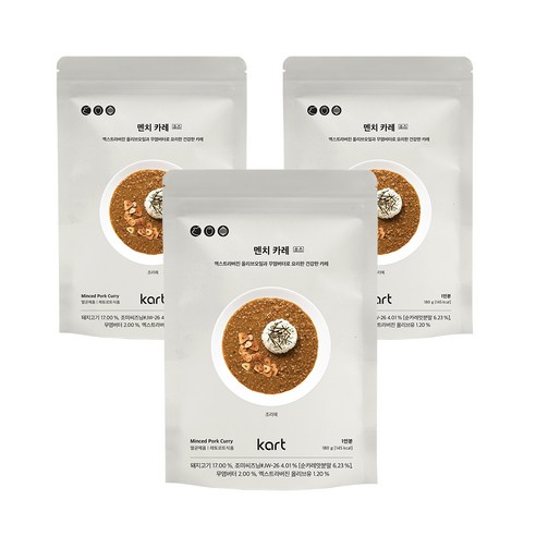 kart 멘치 카레, 180g, 3개