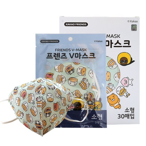프렌즈V마스크 새부리형 2D 마스크 소형, 튜브 민트, 1개, 30개입