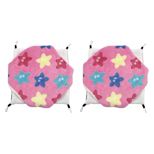 다람쥐 햄스터 해먹 집 20 x 20 cm, 불가사리 핑크, 2개