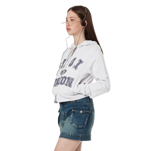 5252BYOIOI UNION CROP HOOD ZIPUP