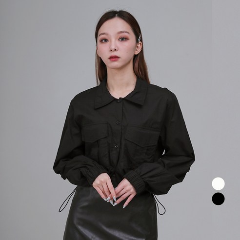어썸어라운드 여성용 포켓 크롭 셔츠