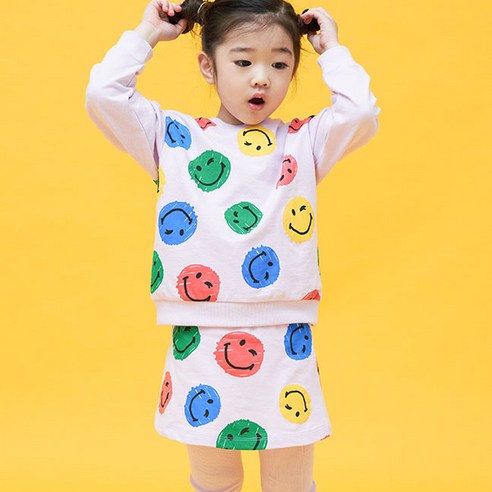 베르소아 여아용 스마일 스커트 상하복 세트