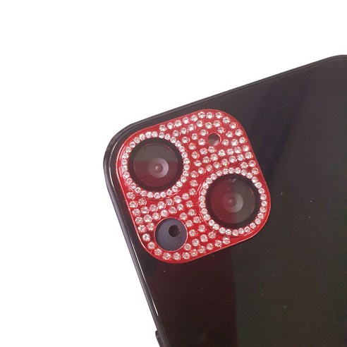 아이폰13미니 휴대폰 카메라 큐빅 렌즈 보호필름 강화글라스, 레드, 1개