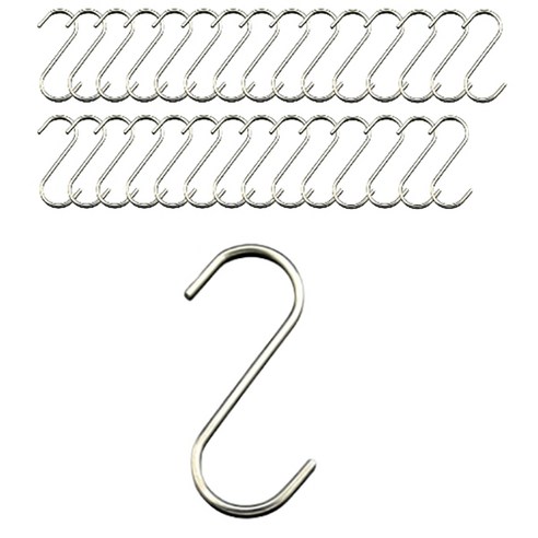 리빙홈디테일 다용도 S자걸이 고리 11cm, 실버, 30개