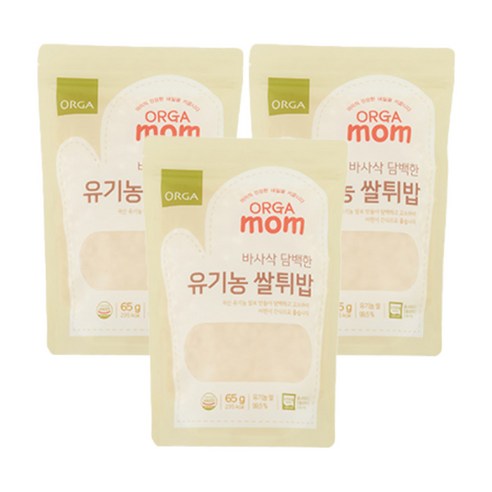 올가 유기농 쌀튀밥, 쌀, 3개, 65g