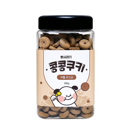 뽀시래기 강아지 콩콩쿠키 280g, 캐롭 유산균, 1개