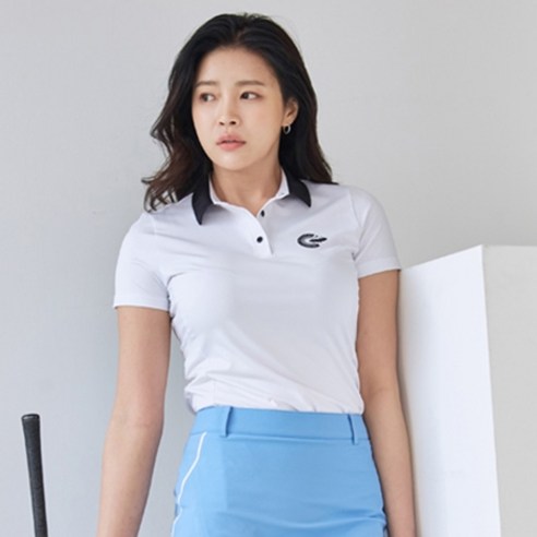 홀릭앤플레이 여성용 팝 컬러 반팔 티셔츠 HA2WTS007