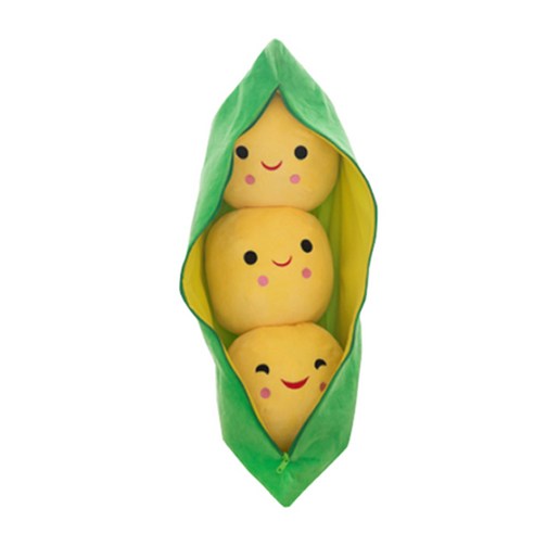 해솔 완두콩 캐릭터 바디필로우 애착 안고 자는 봉제 인형, 옐로우