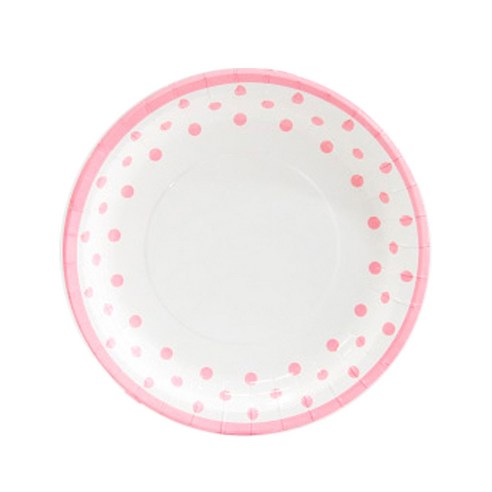파티쇼 NEW 라인 도트 접시 23cm 30p, 핑크, 30개