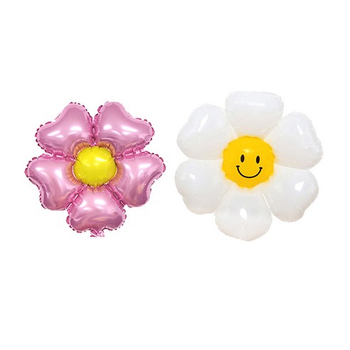 파티쇼 플라워 은박 하트 + 데이지 소형 풍선 세트, 베이비핑크(하트풍선), 4세트
