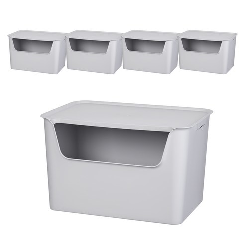 리템 EL스토리지박스 30L 특대, COOL GRAY, 5개