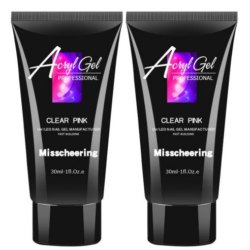 스위스녹스 셀프 인조 손톱 연장 베이직 폴리젤 30ml, 2개, 클리어핑크