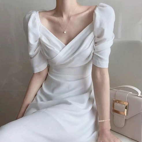 비비에모 벌룬 소매 쉬폰 롱 원피스: 봄날의 우아함과 편안함