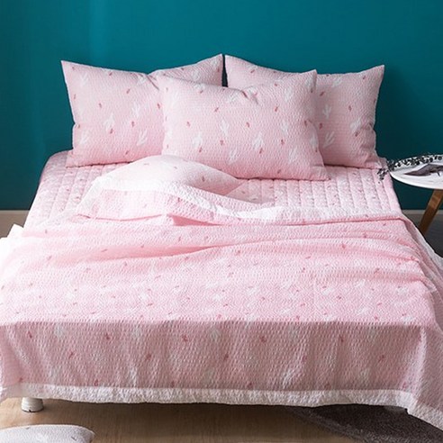 스누즈 시어서커 여름 오아시스 홑이불, 핑크