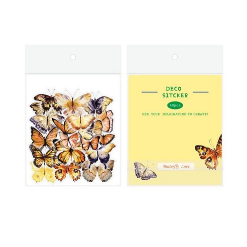 어리마켓 DIY 고화질 감성 나비스티커 20종 x 2p 세트, LOVE, 1세트