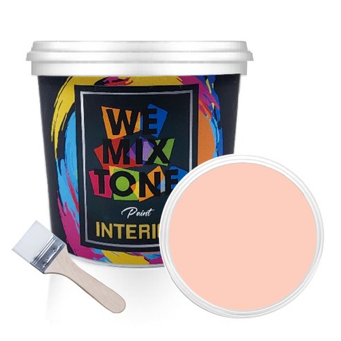 WEMIXTONE 내부용 INTERIOR 수성 페인트 1L + 붓, WMT0375P01(페인트), 랜덤발송(붓)