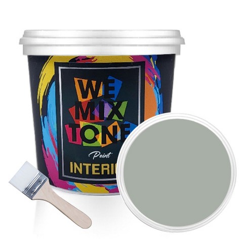 WEMIXTONE 내부용 INTERIOR 수성 페인트 1L + 붓, WMT0151P01(페인트), 랜덤발송(붓)