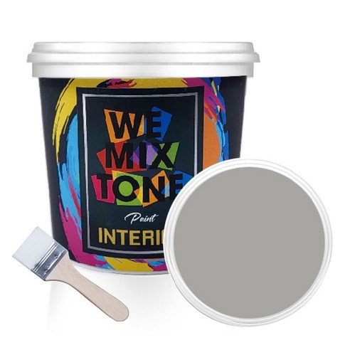 WEMIXTONE 내부용 INTERIOR 수성 페인트 1L + 붓, WMT0017P01 + 랜덤 발송, 1세트