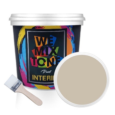 WEMIXTONE 내부용 INTERIOR 수성 페인트 1L + 붓, WMT0197P01(페인트), 랜덤발송(붓)