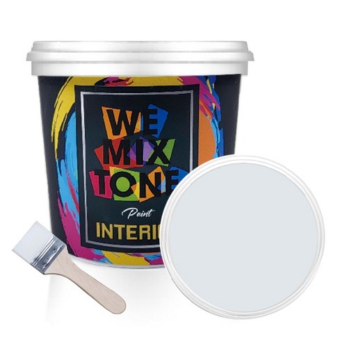WEMIXTONE 내부용 INTERIOR 수성 페인트 1L + 붓, WMT0261P01(페인트), 랜덤발송(붓)