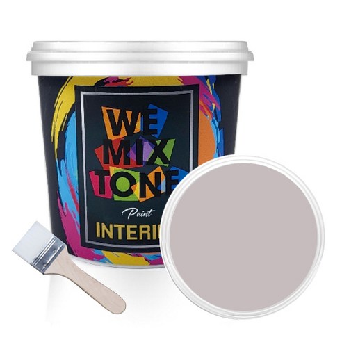 WEMIXTONE 내부용 INTERIOR 수성 페인트 1L + 붓, WMT0237P01(페인트), 랜덤발송(붓)