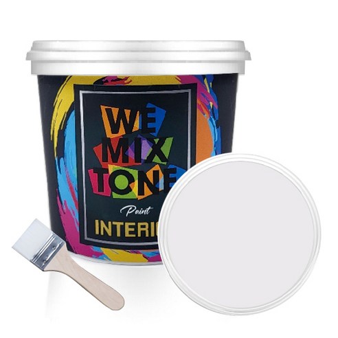 WEMIXTONE 내부용 INTERIOR 수성 페인트 1L + 붓, WMT0013P01 + 랜덤 발송, 1세트