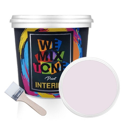 WEMIXTONE 내부용 INTERIOR 수성 페인트 1L + 붓, WMT0391P01(페인트), 랜덤발송(붓)