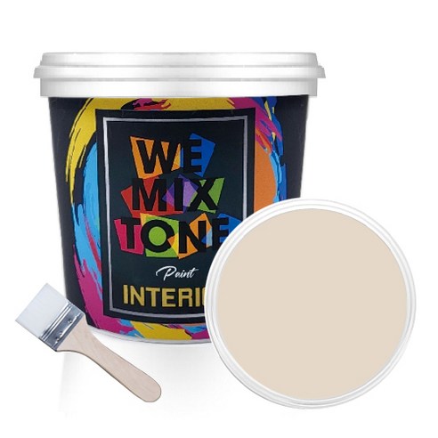 WEMIXTONE 내부용 INTERIOR 수성 페인트 1L + 붓, WMT0203P01(페인트), 랜덤발송(붓)