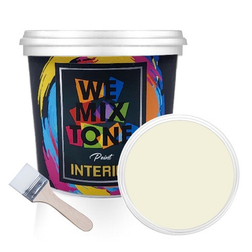 WEMIXTONE 내부용 INTERIOR 수성 페인트 1L + 붓, WMT0165P01 + 랜덤 발송, 1세트