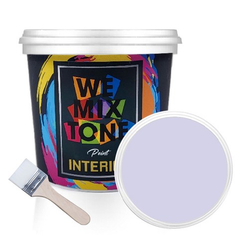 WEMIXTONE 내부용 INTERIOR 수성 페인트 1L + 붓, WMT0395P01 + 랜덤 발송, 1세트