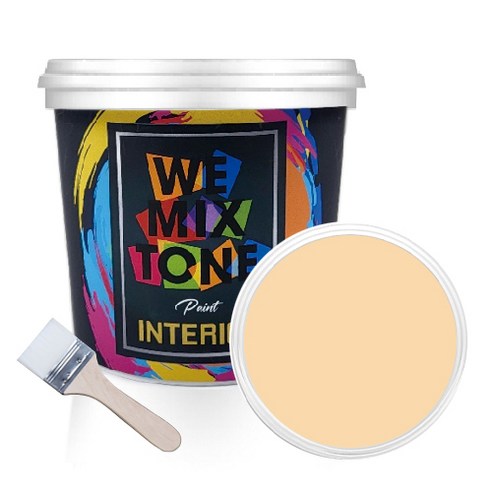 WEMIXTONE 내부용 INTERIOR 수성 페인트 1L + 붓, WMT0355P01(페인트), 랜덤발송(붓)