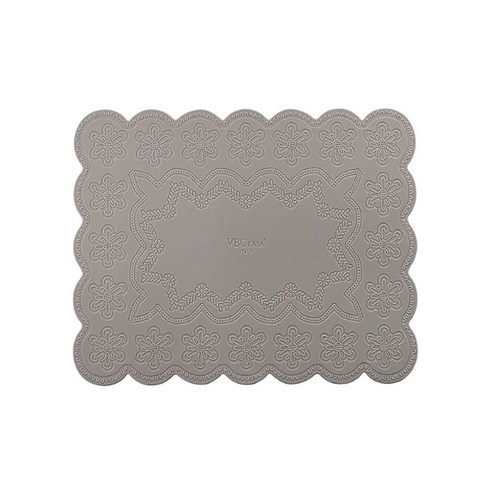 VBCCASA 사각 실리콘 플레이스매트, 메를레토 웜그레이, 400mm x 290mm x h 3mm, 1개