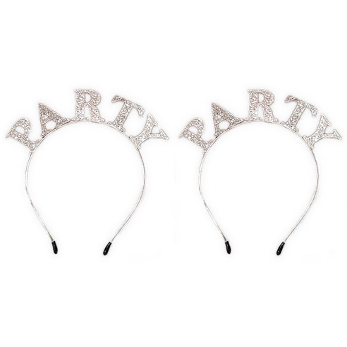 럭셔리 PARTY머리띠, 실버, 2개