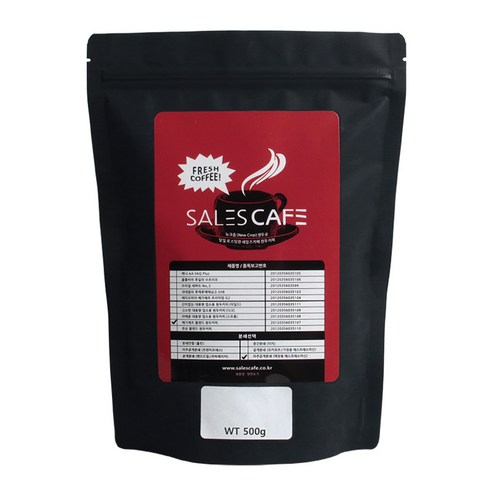 세일즈카페 예가체프 블렌드 원두커피 홀빈 SRBC240CI0500A01, 500g, 아주곱게분쇄 에스프레소(E)