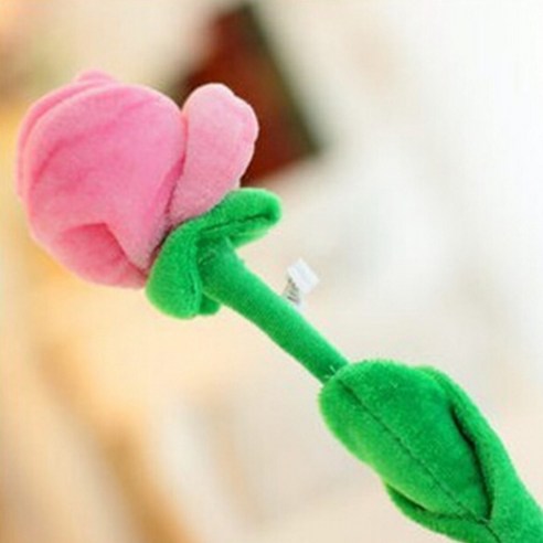 해솔 플라워 장미 꽃 꽂이 장식 인테리어 카페 모양 철사 홀더 인형 커튼 줄 타이 75cm, 1개, 장미 핑크