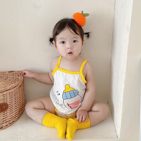 스타도어 유아용 컬러라인 끈나시 바디수트
