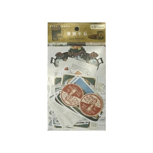 글로리빙 빈티지 메모리즈 DIY데코 스티커 40p 세트, 1세트, 6