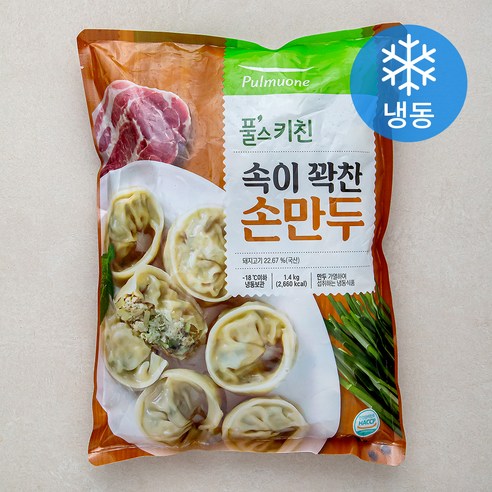 풀무원 풀스키친 속이 꽉찬 손만두 (냉동), 1개, 1.4kg
