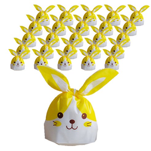 이홈베이킹 복주머니형 토끼 보자기 소 13 x 22 x 6 cm, 옐로우, 100개