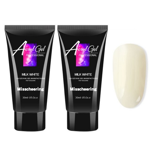 스위스녹스 셀프 인조 손톱 연장 베이직 폴리젤 30ml, 2개, 밀크화이트