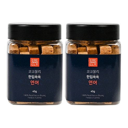 코코몰리 반려동물 한입쏙쏙 동결건조간식 45g, 2개, 연어
