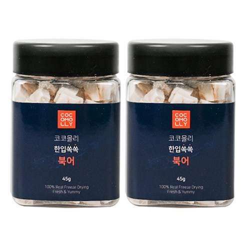 코코몰리 반려동물 한입쏙쏙 동결건조간식 45g, 2개, 북어